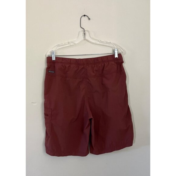 Columbia Mens Small Omni-Shade Maroon Cargo Shorts Drawstring Elastic Waist - Picture 2 of 6
